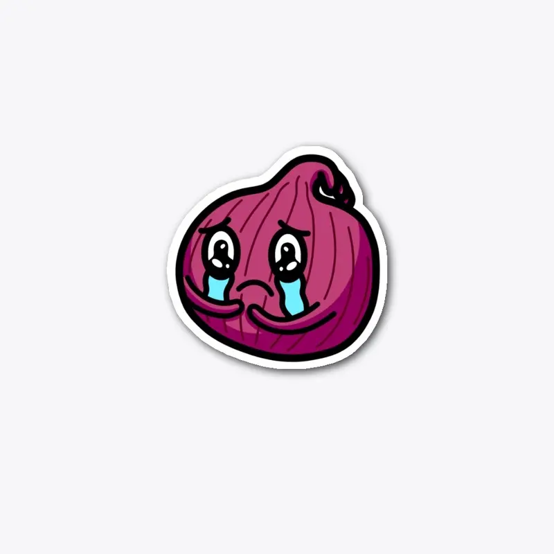 Red Crying Onion Sticker